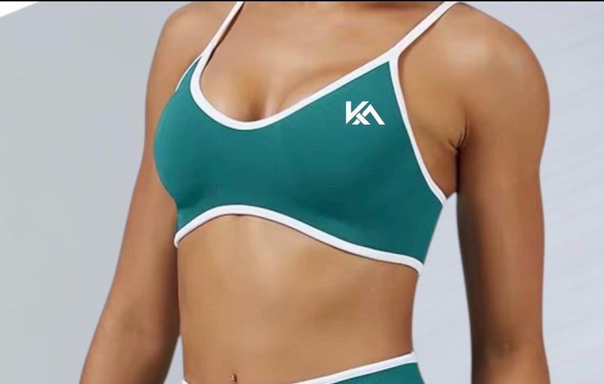 Top Contrastline KITΛMY - Verde Petrolio